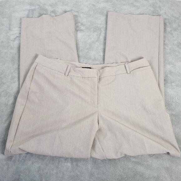 Worthington Curvy Fit Womens Pants 18 Plus Boot Cut Beige Zip Fly SL105E - Picture 1 of 9